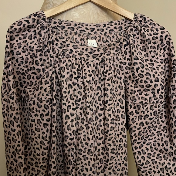 La Vie Rebecca Taylor Ocelot poplin top Size Small - Picture 9 of 17